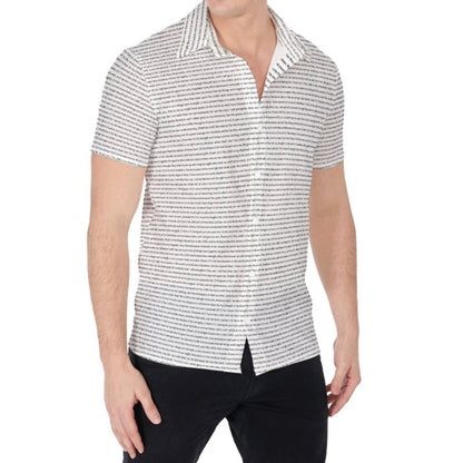 (Natural Cotton) Men Short Sleeve Button Shirt | Song Lyrics