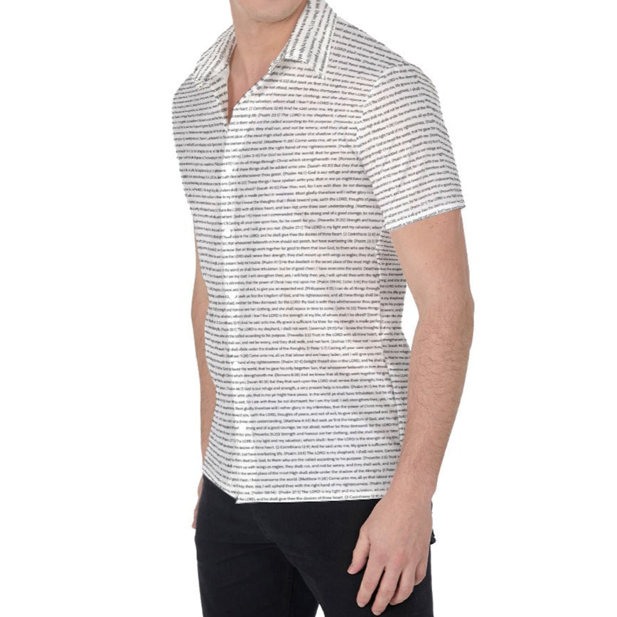 Men Short Sleeve Button Shirt | Song Lyrics