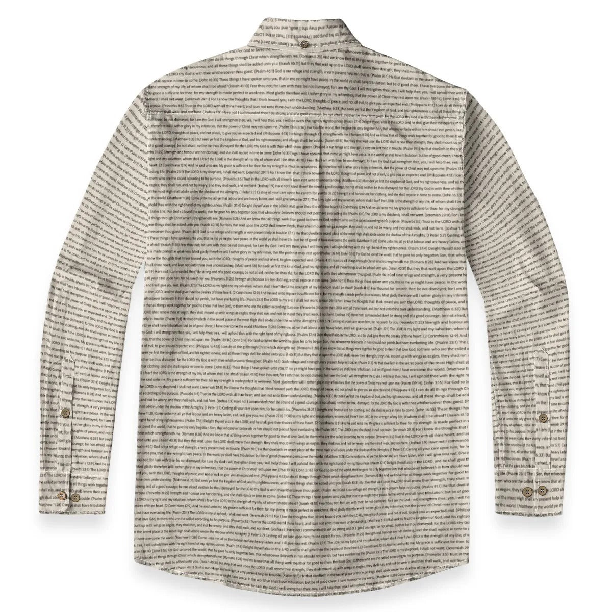 (Premium Cotton-Linen Texture) Men Casual Long Sleeve Shirt | Bible Verse & Scripture
