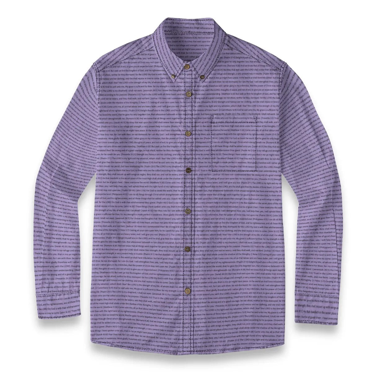 (Premium Cotton-Linen Texture) Men Casual Long Sleeve Shirt | Bible Verse & Scripture