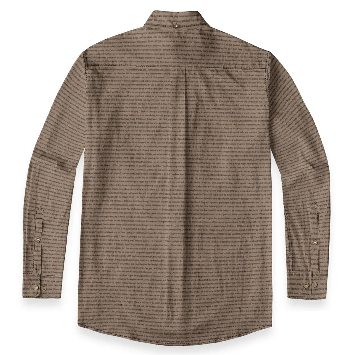 (Premium Cotton-Linen Texture) Men Casual Long Sleeve Shirt | Bible Verse & Scripture