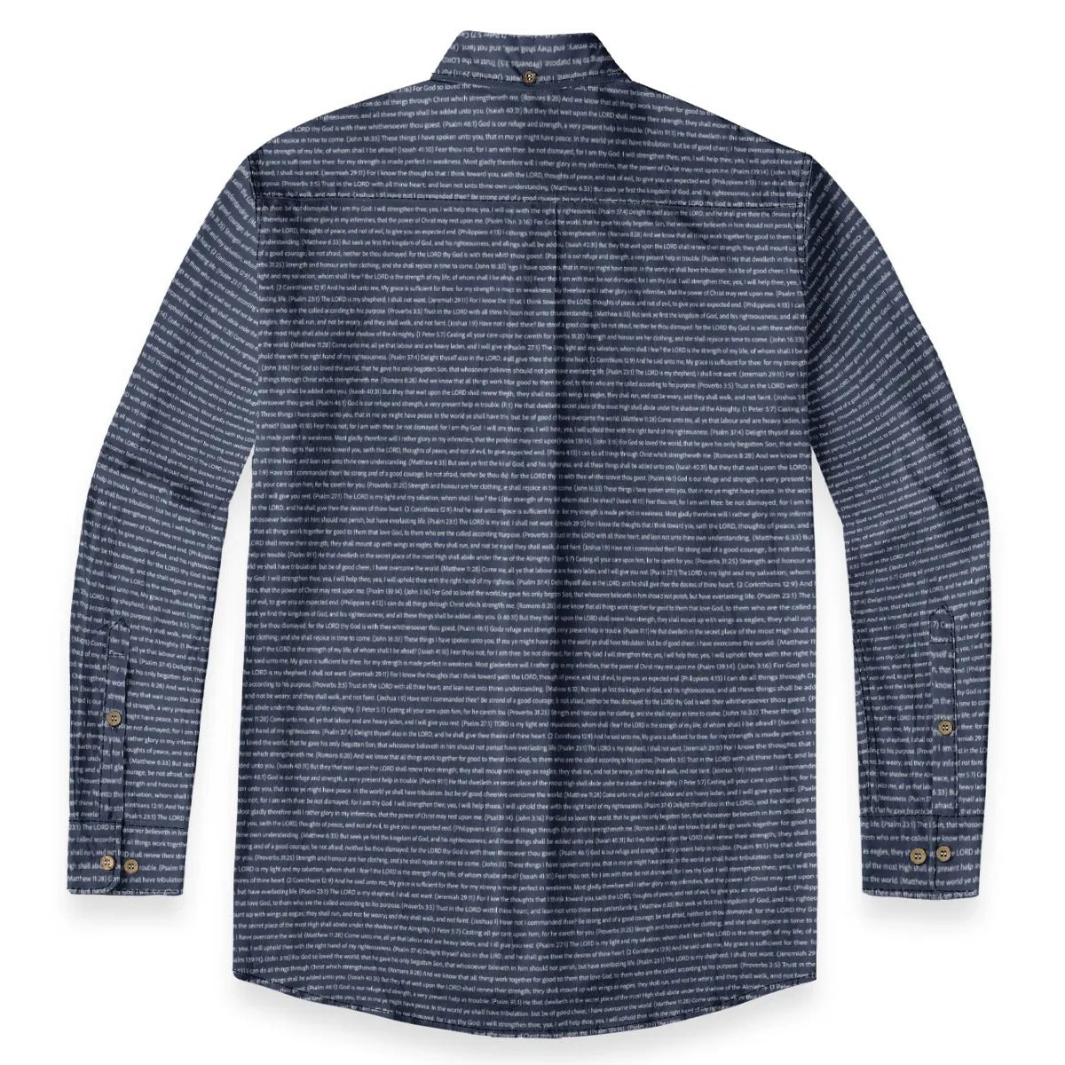 (Premium Cotton-Linen Texture) Men Casual Long Sleeve Shirt | Bible Verse & Scripture