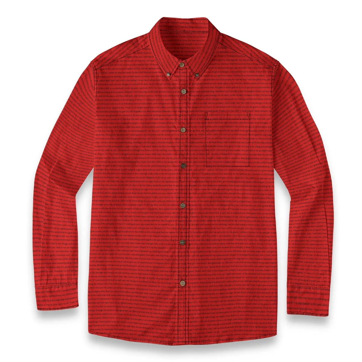 (Premium Cotton-Linen Texture) Men Casual Long Sleeve Shirt | Bible Verse & Scripture
