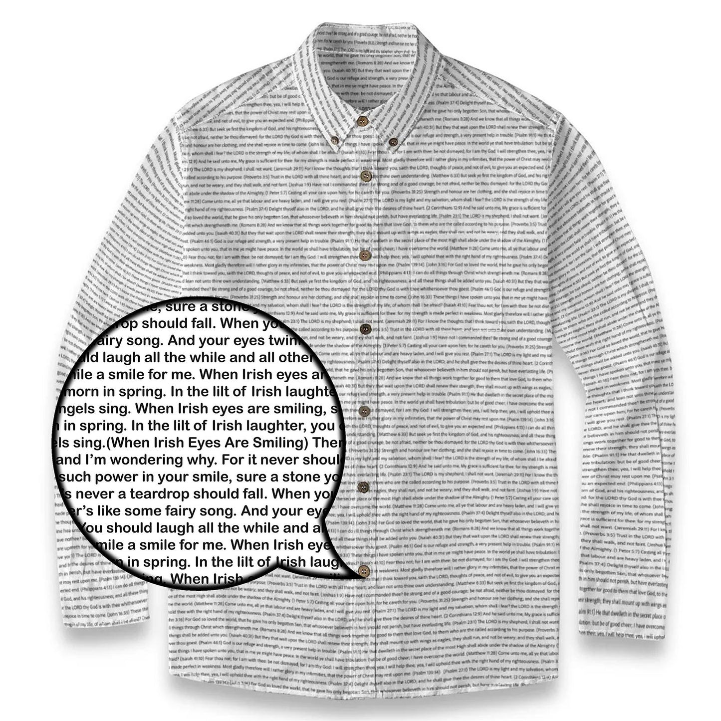 (Premium Cotton-Linen Texture) Men Casual Long Sleeve Shirt | Song Lyrics