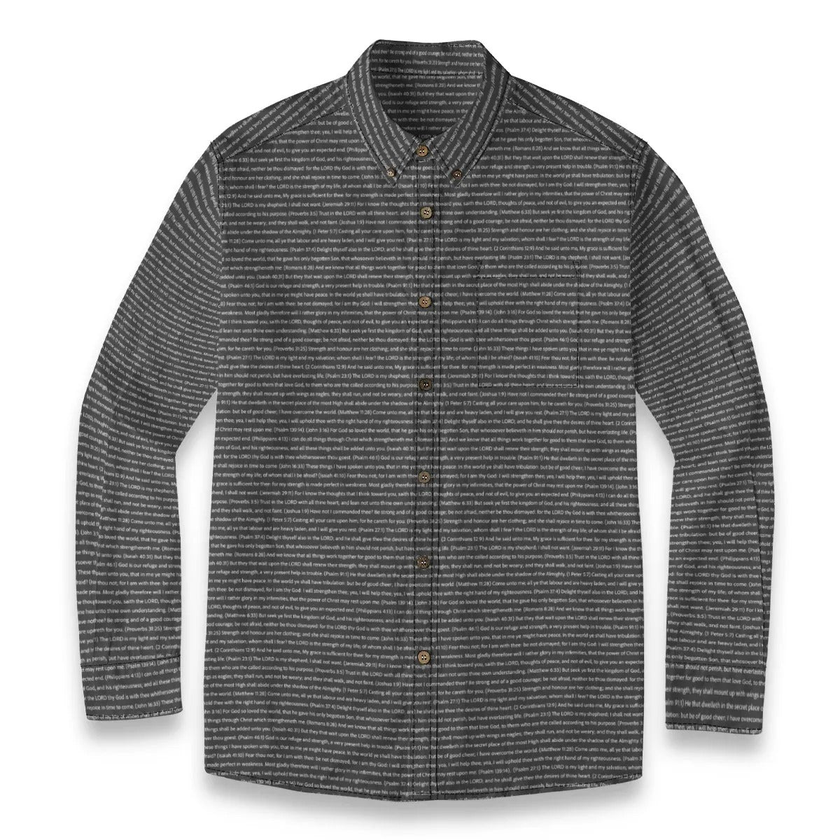 (Premium Cotton-Linen Texture) Men Casual Long Sleeve Shirt | Bible Verse & Scripture