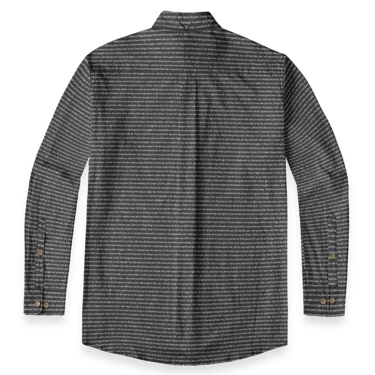 (Premium Cotton-Linen Texture) Men Casual Long Sleeve Shirt | Bible Verse & Scripture