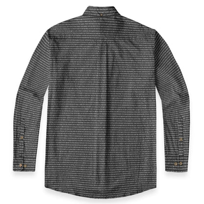 (Premium Cotton-Linen Texture) Men Casual Long Sleeve Shirt | Bible Verse & Scripture