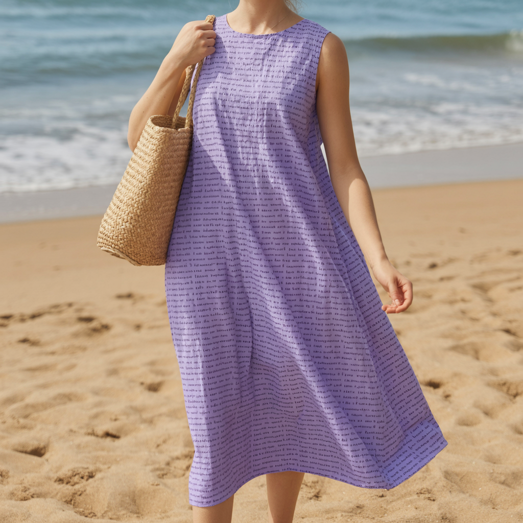 Women's Cotton Linen Texture Sleeveless Midi Dresses | Personalized Song Lyrics
