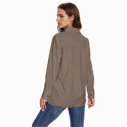 Women's Long Sleeve Cotton Linen Shirt | Personalize Bible Verse & Scripture