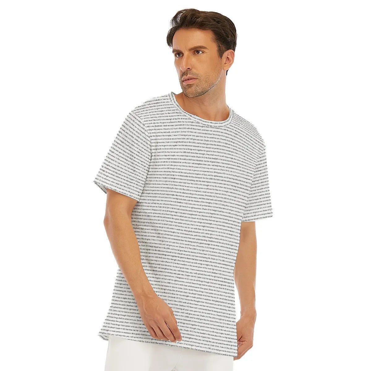 (Natural Cotton) Men Rounded Neck T-Shirt | Bible Verse & Scripture
