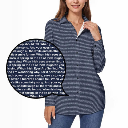 Women Long Sleeve Shirt | Personalized Song Lyrics