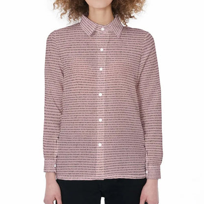 Women Long Sleeve Gathered-Back Shirt | Bible Verse & Scripture