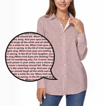 Women Long Sleeve Shirt | Personalized Song Lyrics