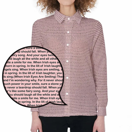 Women Long Sleeve Gathered-Back Shirt | Song Lyrics