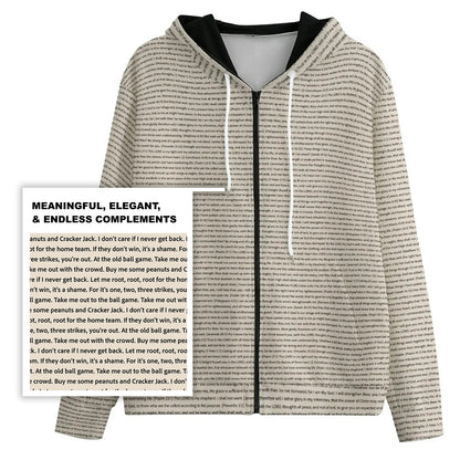 Unisex Cotton Fleece Zip-Up Hoodie | Personalized Song Lyrics & Custom Text