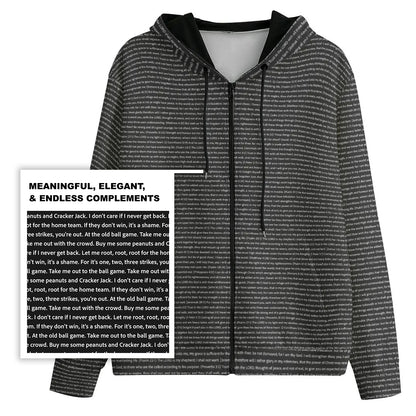 Unisex Cotton Fleece Zip-Up Hoodie | Personalized Song Lyrics & Custom Text