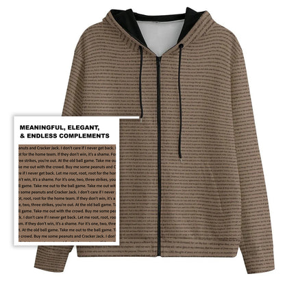 Unisex Cotton Fleece Zip-Up Hoodie | Personalized Song Lyrics & Custom Text