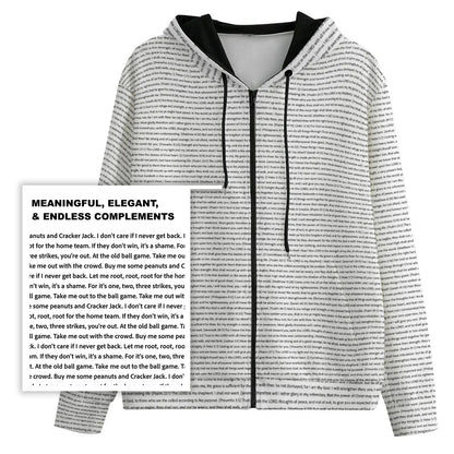 Unisex Cotton Fleece Zip-Up Hoodie | Personalized Song Lyrics & Custom Text