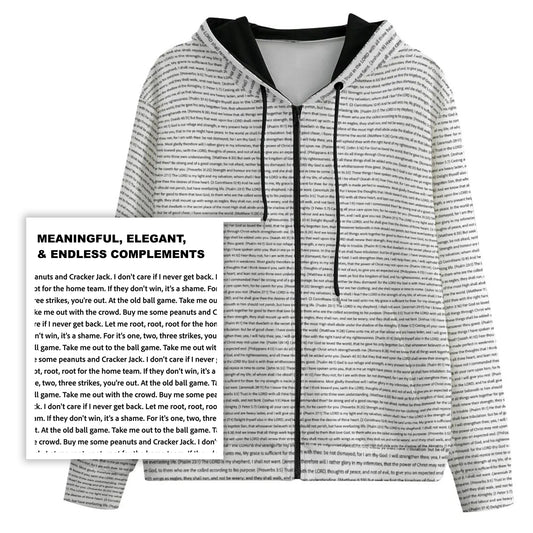 Unisex Cotton Fleece Zip-Up Hoodie | Personalized Song Lyrics & Custom Text