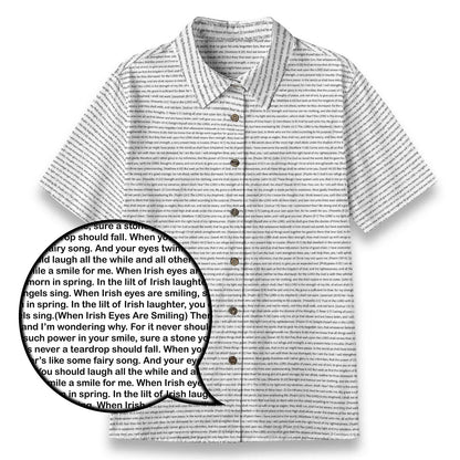 (Cotton-Linen Texture) Women Short Sleeve Shirt | Song Lyrics