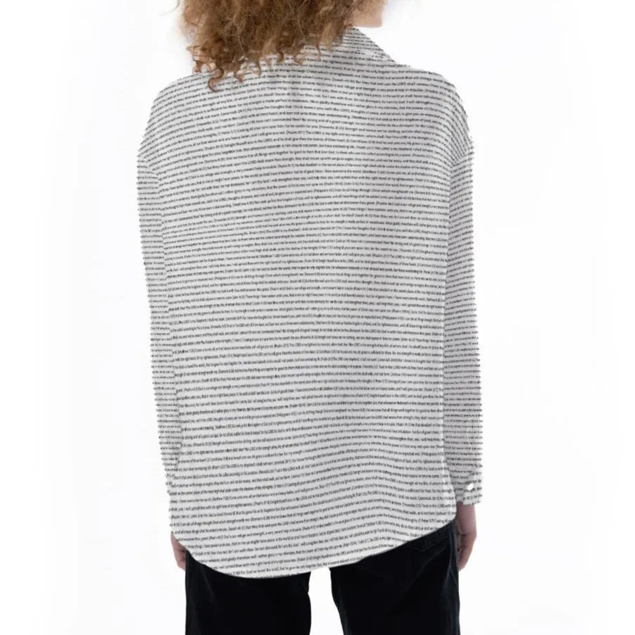 Women Long Sleeve Relaxed Shirt | Personalized Song Lyrics