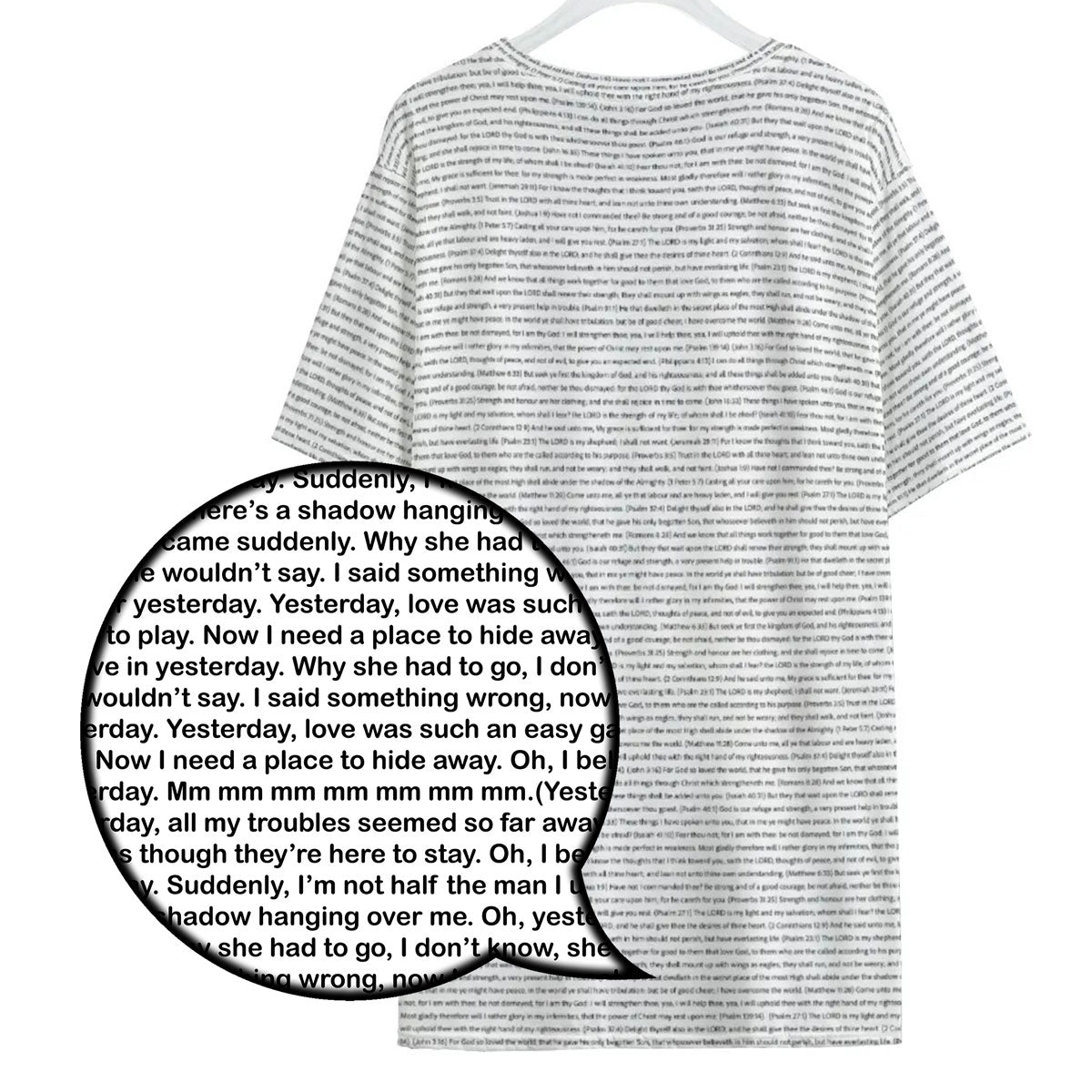 (Natural Cotton) Women Rounded Neck T-Shirt | Song Lyrics
