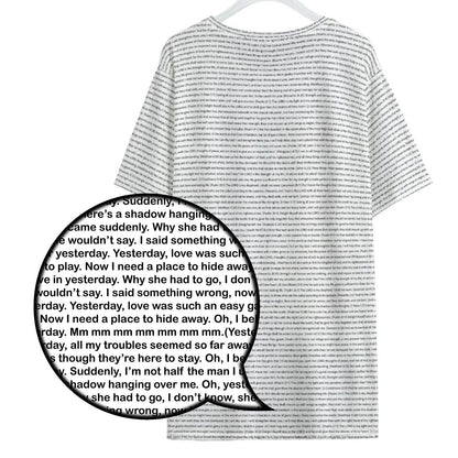 (Natural Cotton) Women Rounded Neck T-Shirt | Song Lyrics